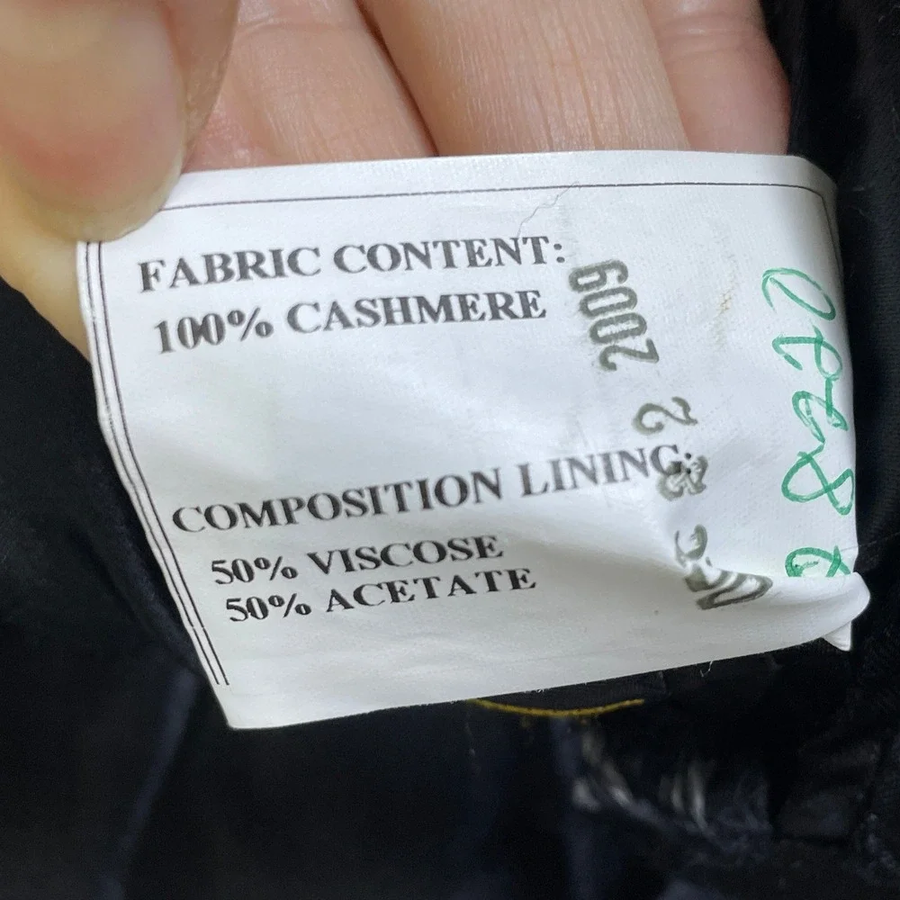 Manif. Tess. Risaliti Overcoat Mens 50 R Black Good Pure Cashmere Made In Italy